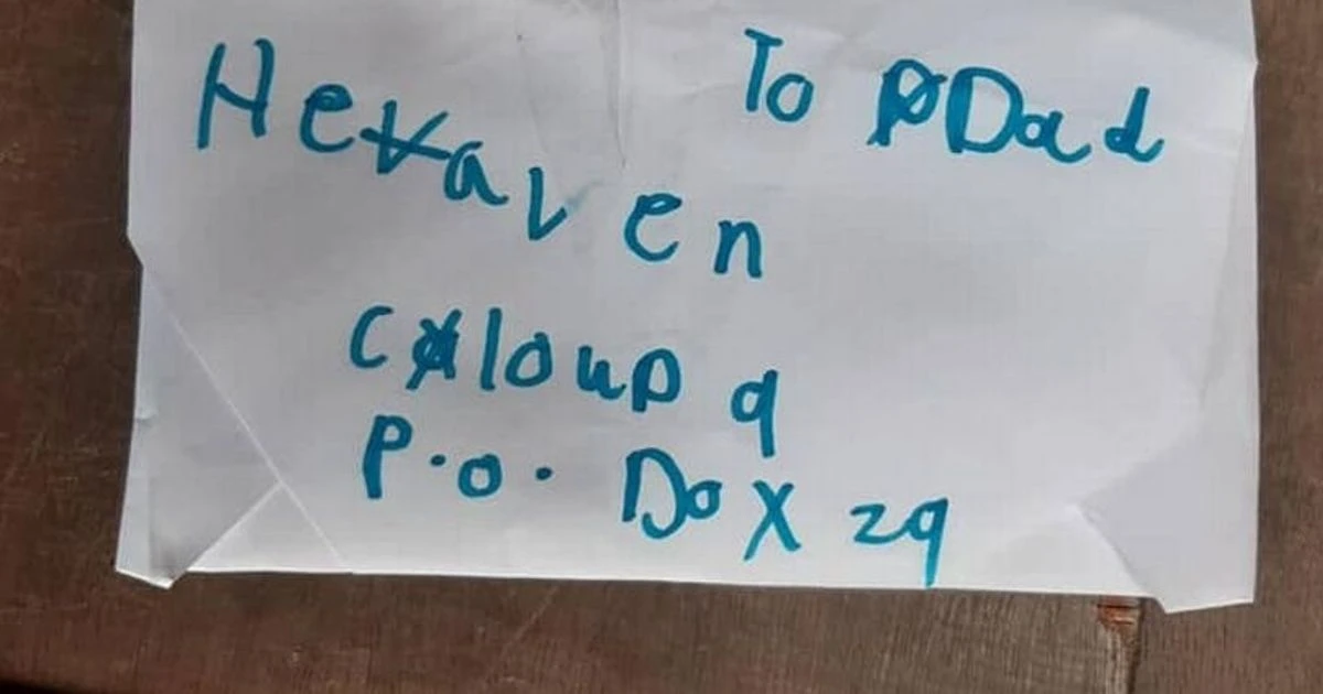 Mum 'overwhelmed' after postman returns daughter's letter to dad 'in heaven'
