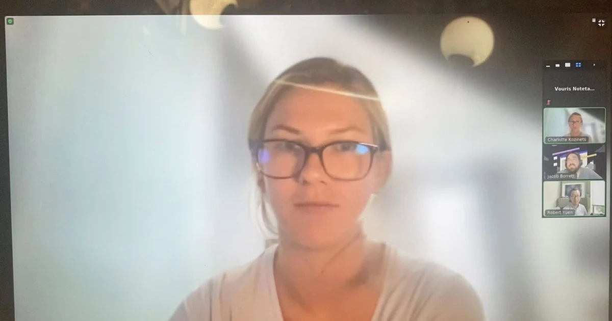 Woman falls off chair during Zoom meeting and has everyone but CEO in hysterics