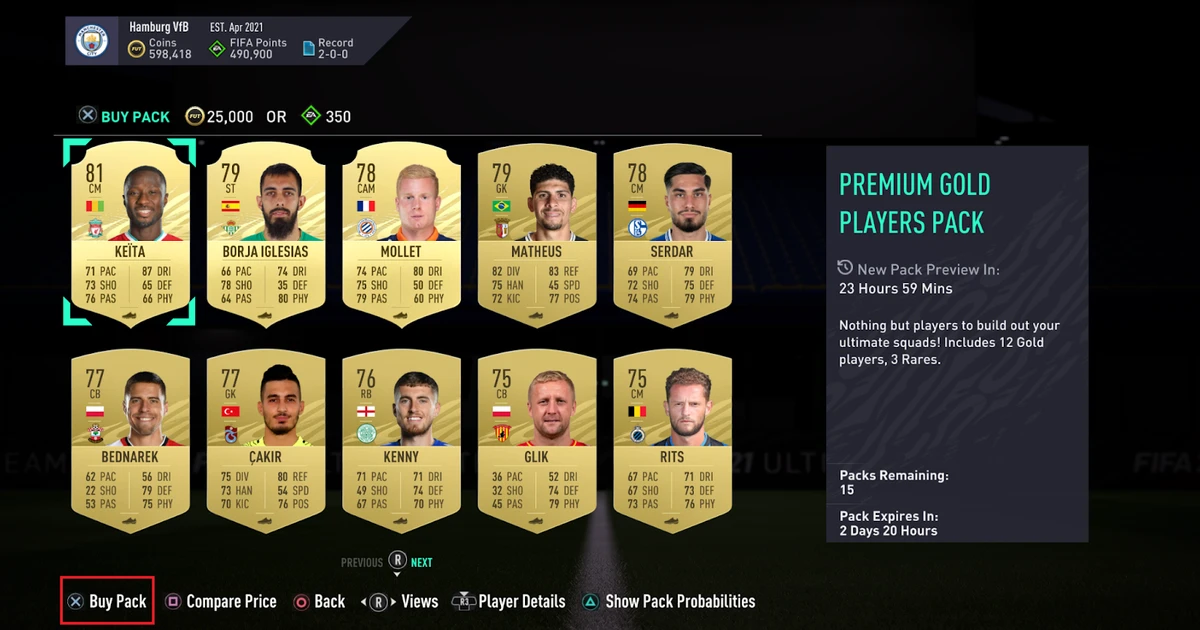 EA launch FIFA 21 FUT Preview Packs that show which items are included before buying