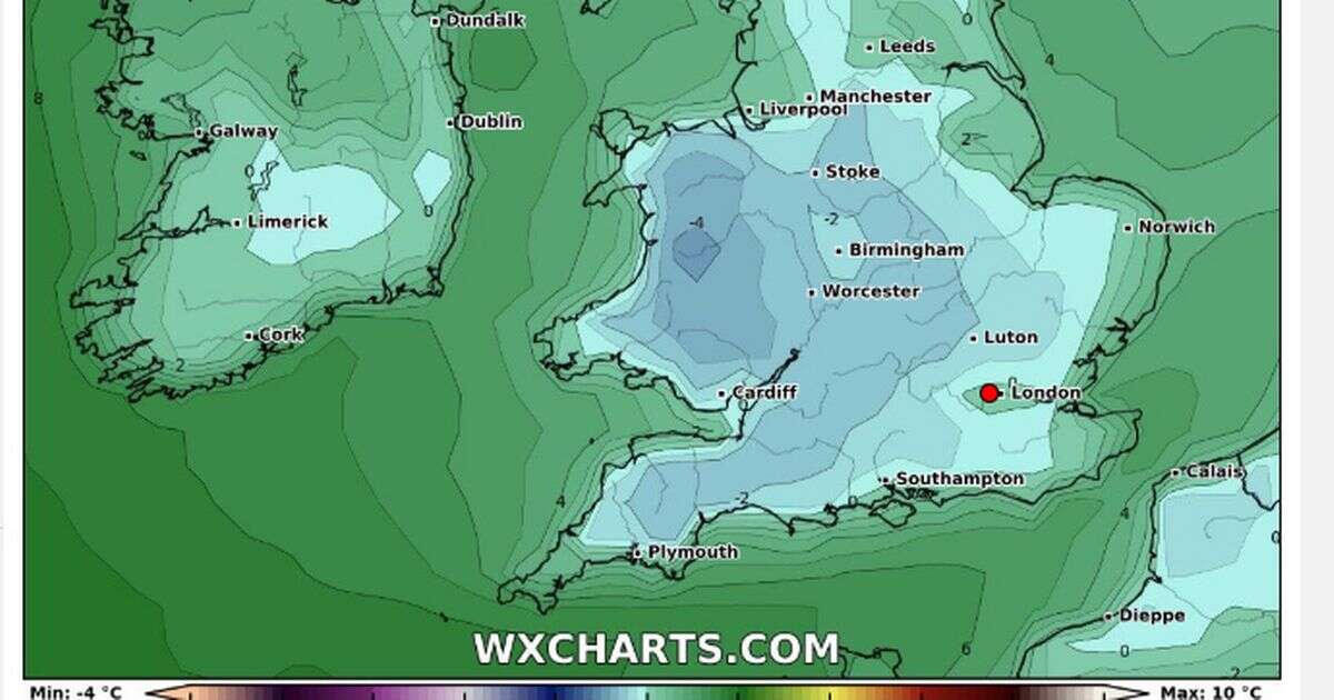 UK weather maps long range forecast reveals exact date new -4C blast will FREEZE Brits