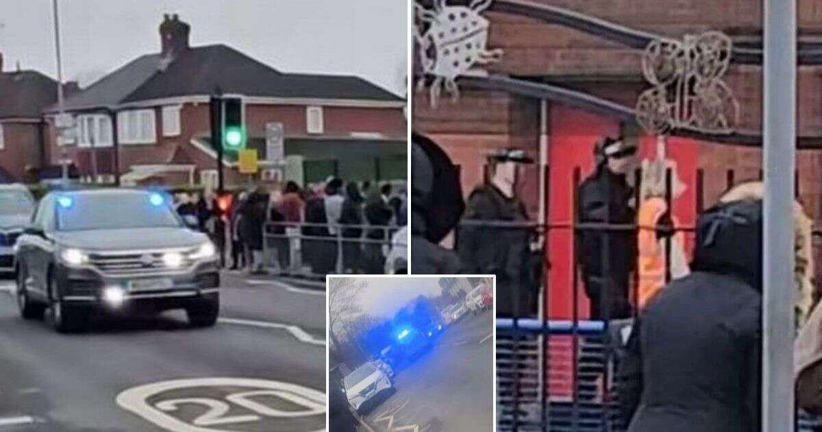 Armed cops swarm primary school over 'knifeman' with terrified parents left 'screaming'