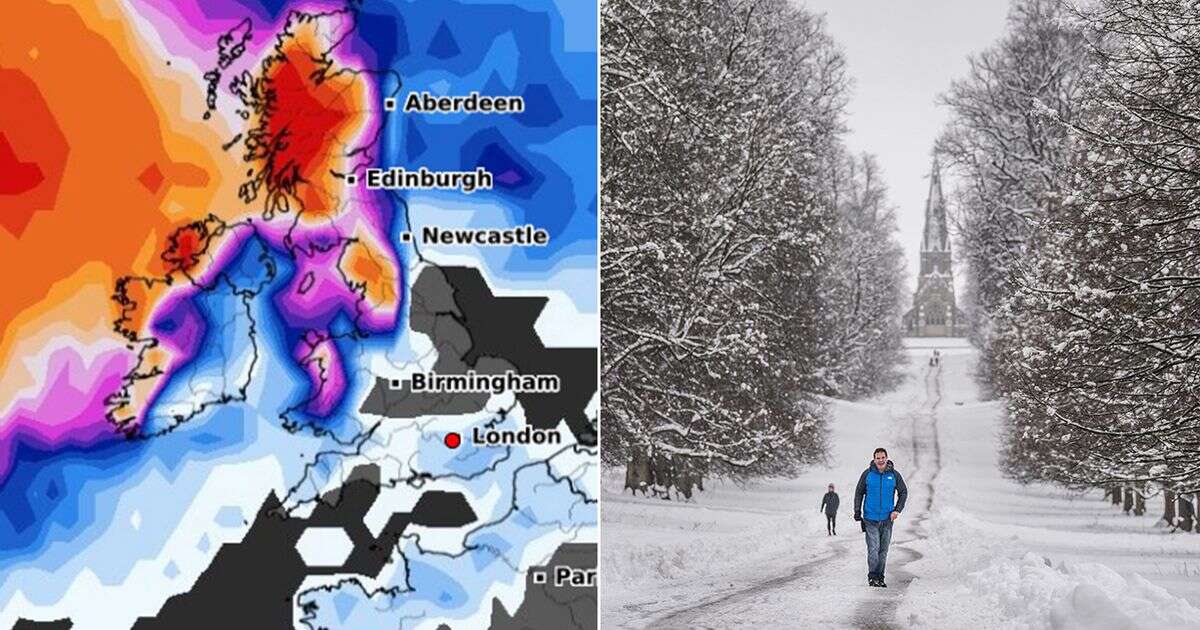 UK snow maps reveal exactly how at risk your area is from blizzards in next 36 hours