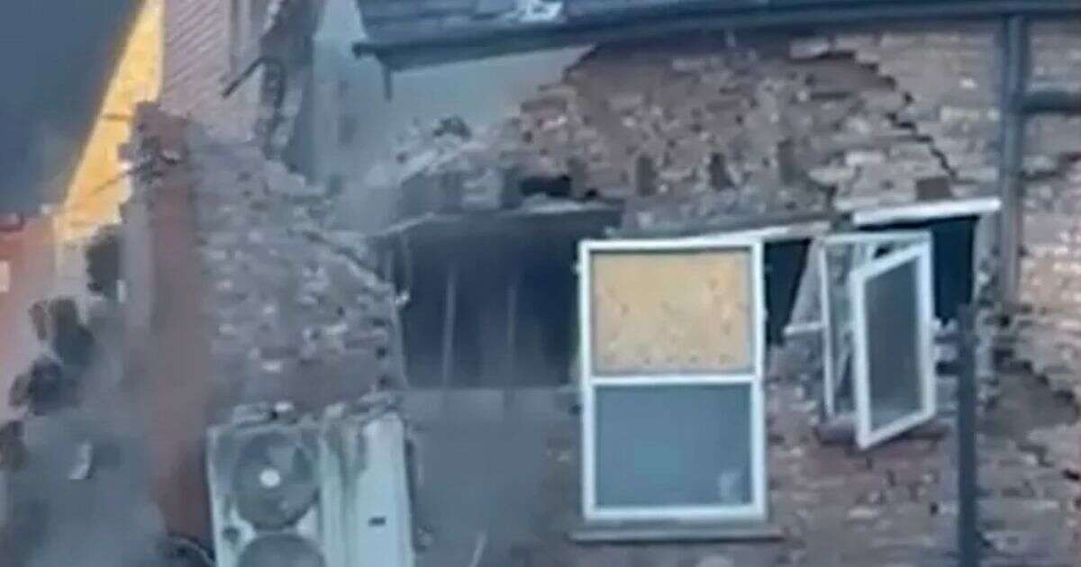 Horror as historic building collapses in dramatic footage as Storm Eowyn rips through village