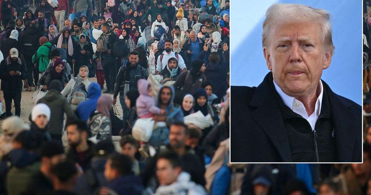 Donald Trump 'ethnic cleansing' fury as dramatic photos show families return to Gaza