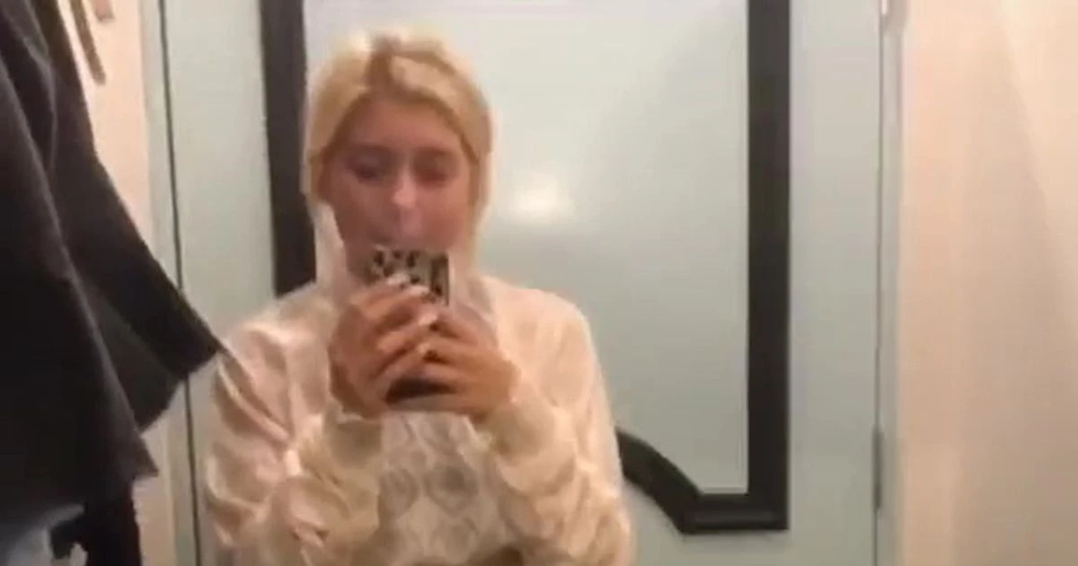 Woman shows how man tried to secretly film her in changing room as warning to others