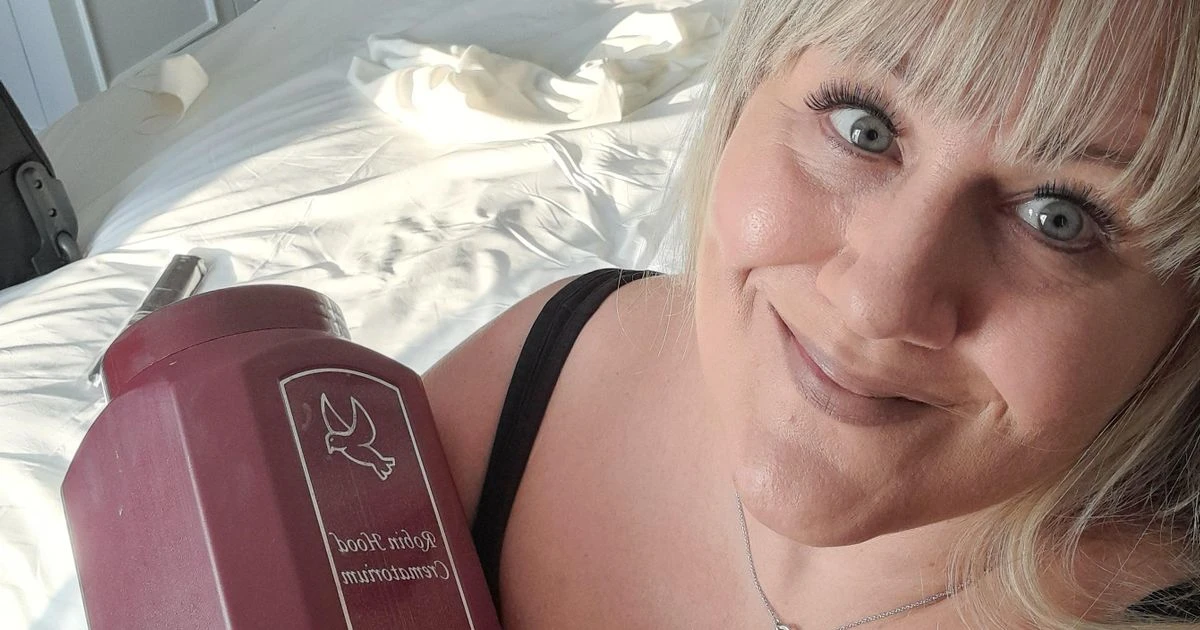 Grieving mum takes dead son's ashes to dinner and on holiday so she is close to him