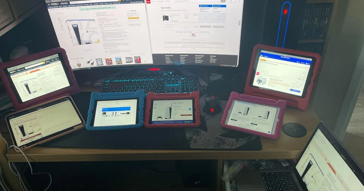 Dad desperate for Sony PS5 spends 13 hours refreshing eight screens to get son a console