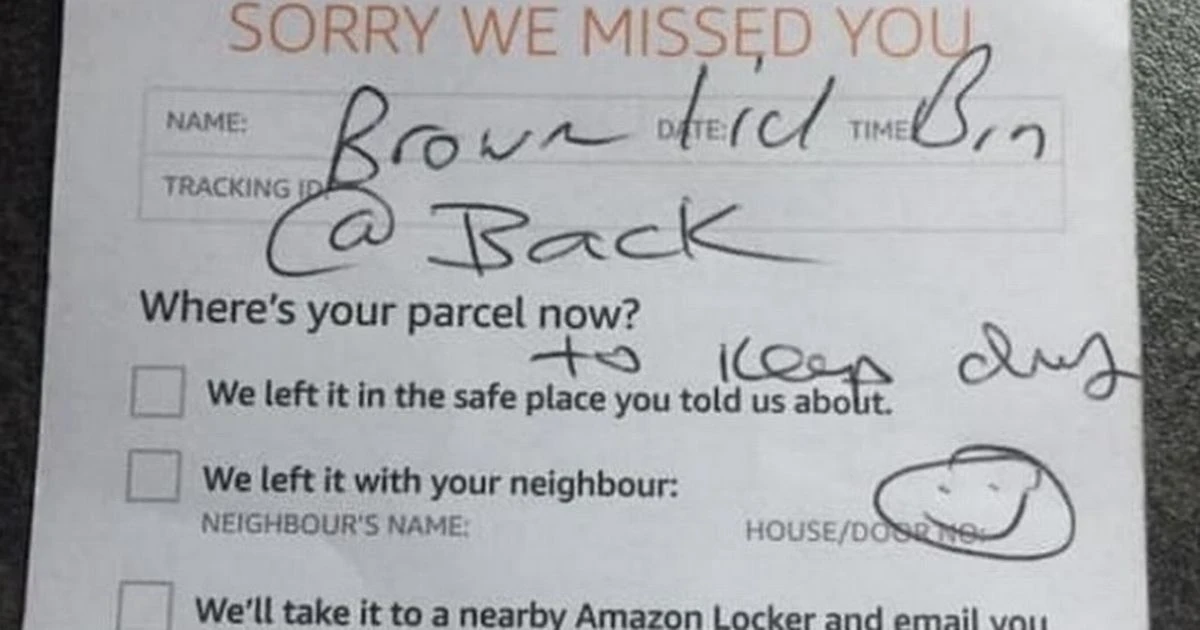 Woman fuming after Amazon courier's decision to put parcel in bin goes wrong