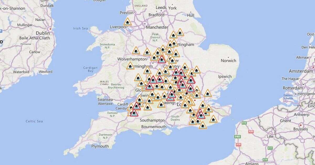 Flood map in full with 85 alerts after horror Met Office amber weather warning