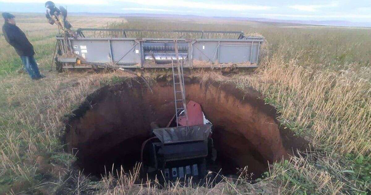 Moment 'Gates of Hell' twin sinkholes open up 400 miles apart in Siberia causing chaos