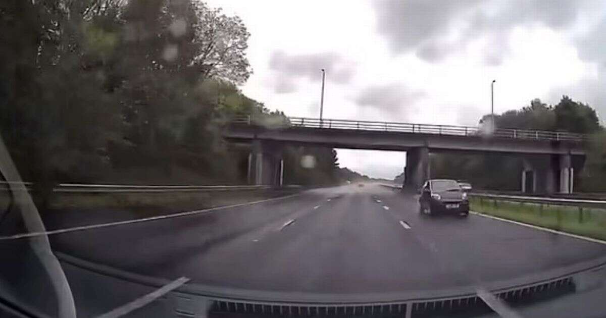 Drivers forced to swerve head-on crash as Citroën driver zooms wrong way on M55 motorway