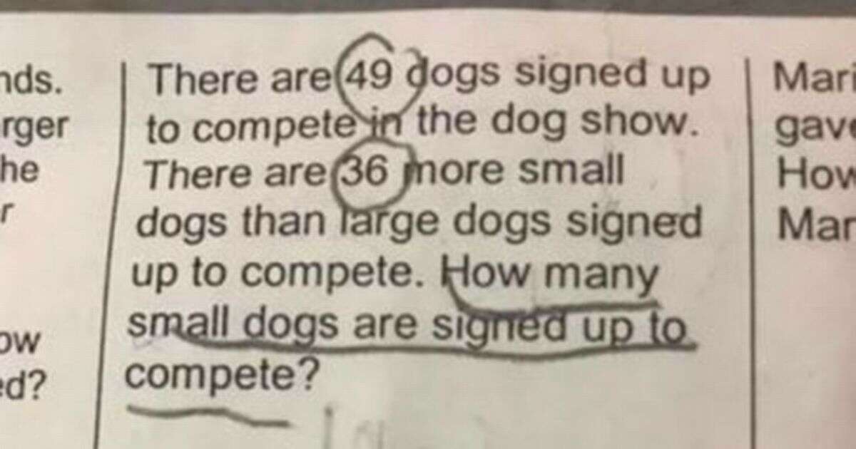 Parents baffled over maths homework problem aimed at 7-year-old children