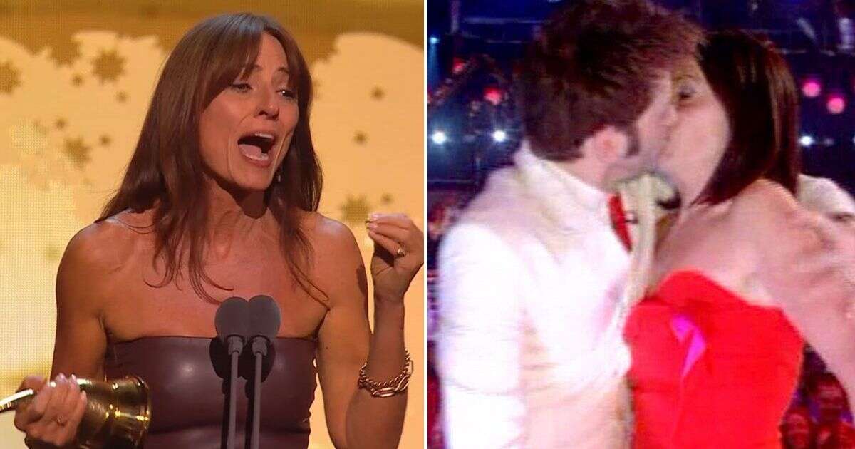 Davina McCall apologises to boyfriend for kissing another man at NTAsDavina McCall