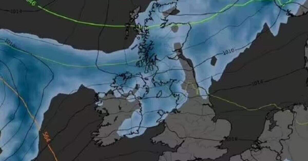 UK weather: New maps reveal exact date 350 mile 'wall' of rain to pelt BritainWeather