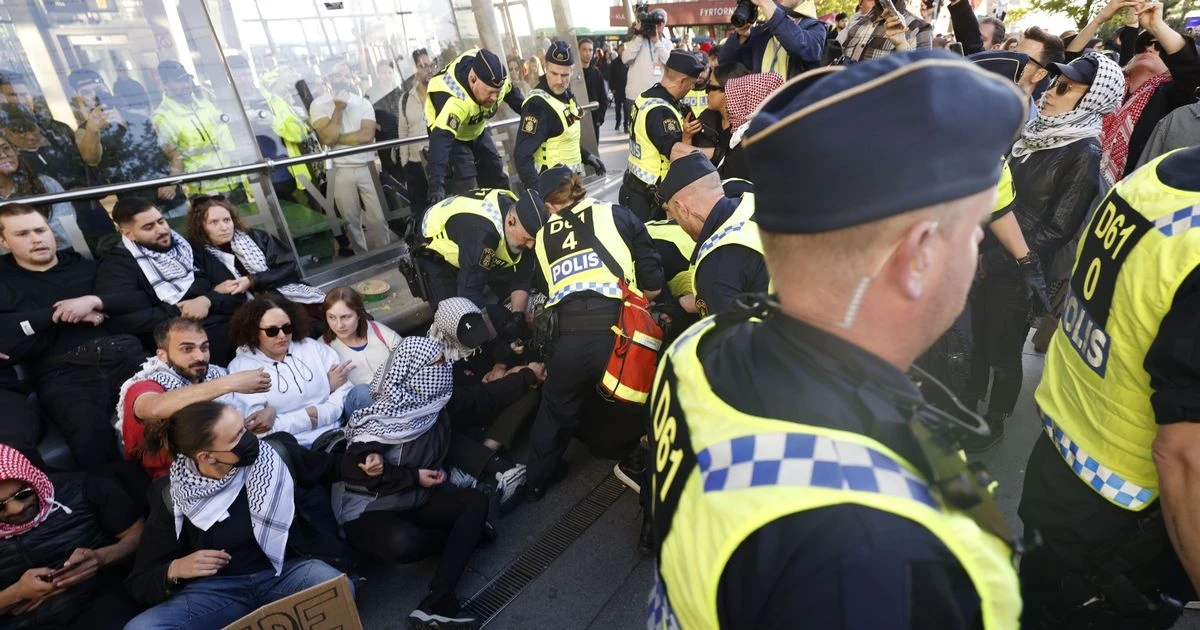 Eurovision chaos as pro-Palestine protesters clash with Swedish armed police outside final