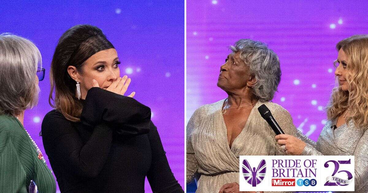 Kym Marsh breaks down in tears as she presents midwife Agnes Nisbett with a Pride of Britain Award