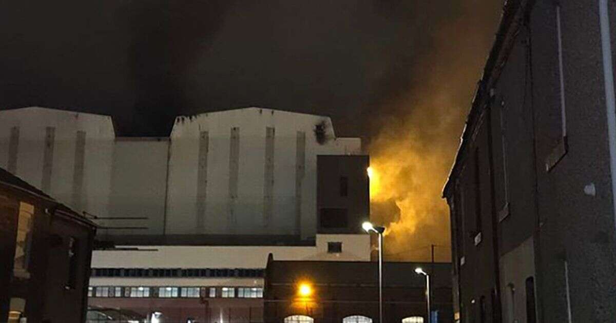 Barrow fire: Shocking video shows BAE Systems submarine yard gutted by towering inferno