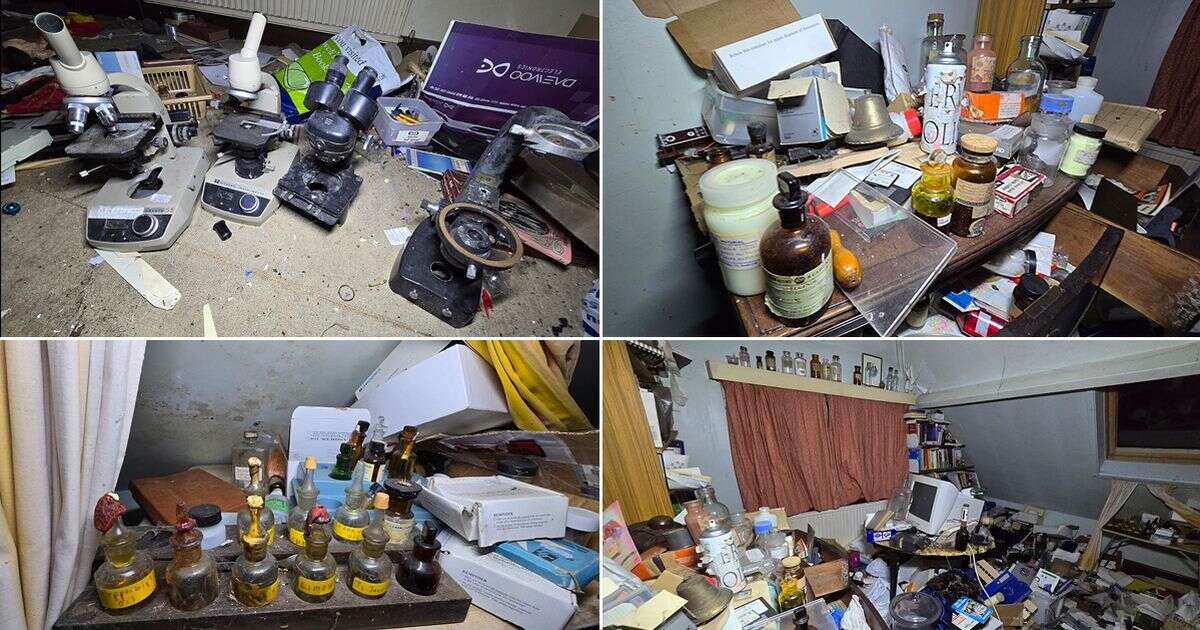 Inside scientist's creepy abandoned house full of chemicals and 'blood splatter'