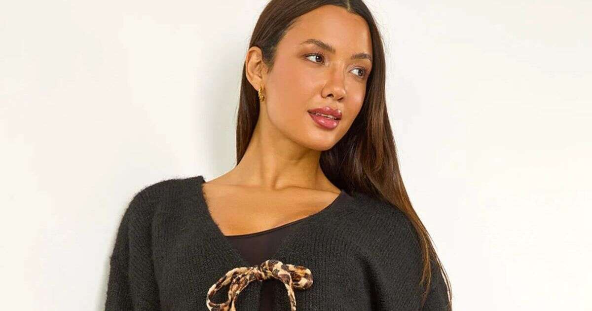 Roman's leopard front-tie cardigan is a must-have piece for ‘cosy and stylish’ autumn wear