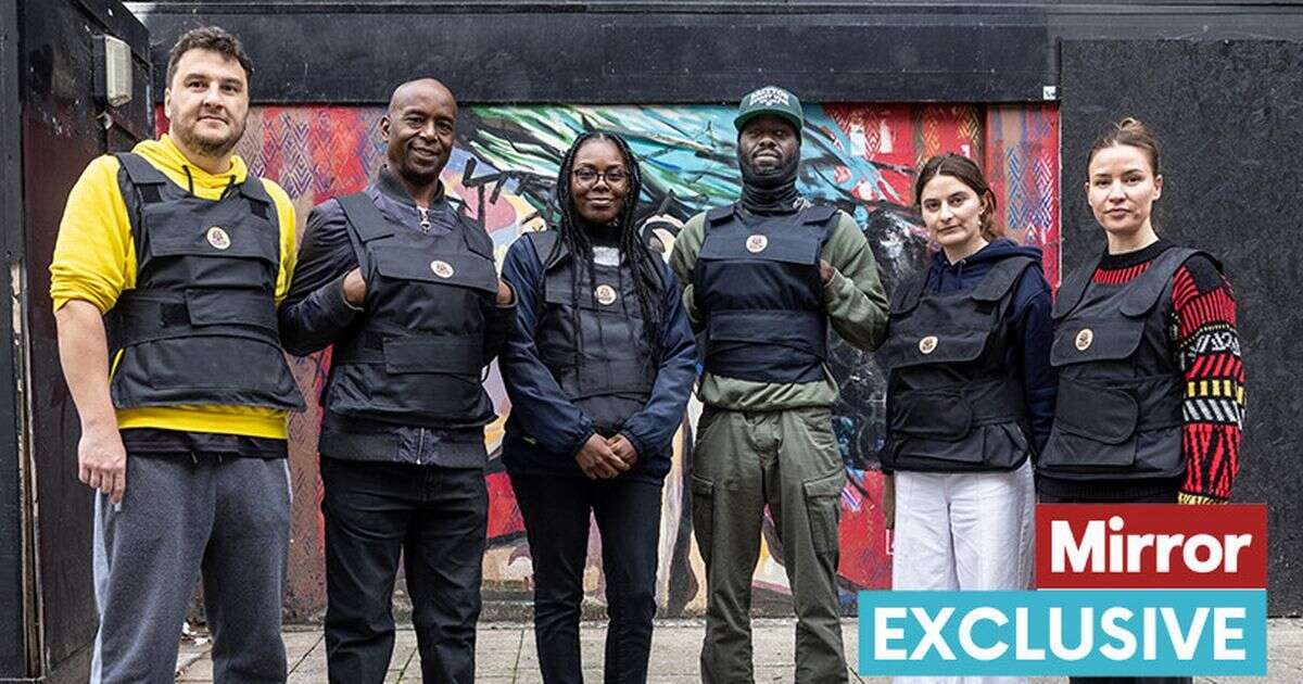 Children protected by team in stab vests on walk to school in UK knife crime capital