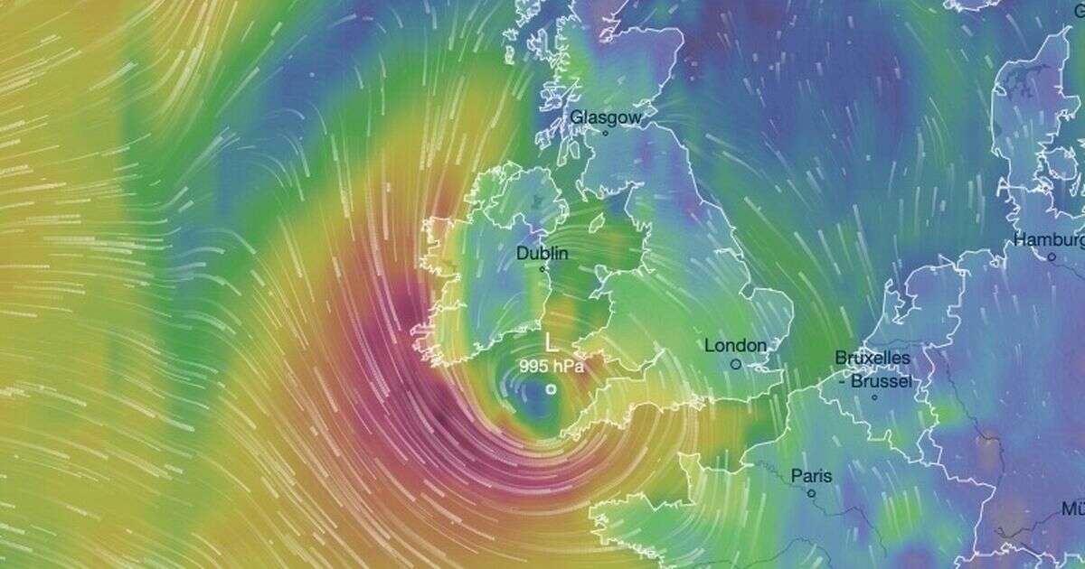 Exact date weather maps turn scary red as 75mph gusts loom off UK coast