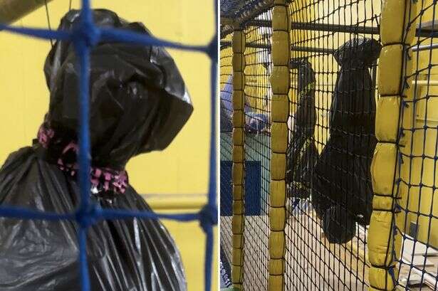 Children's soft play slammed after decorated with filled body bags hanging upside down