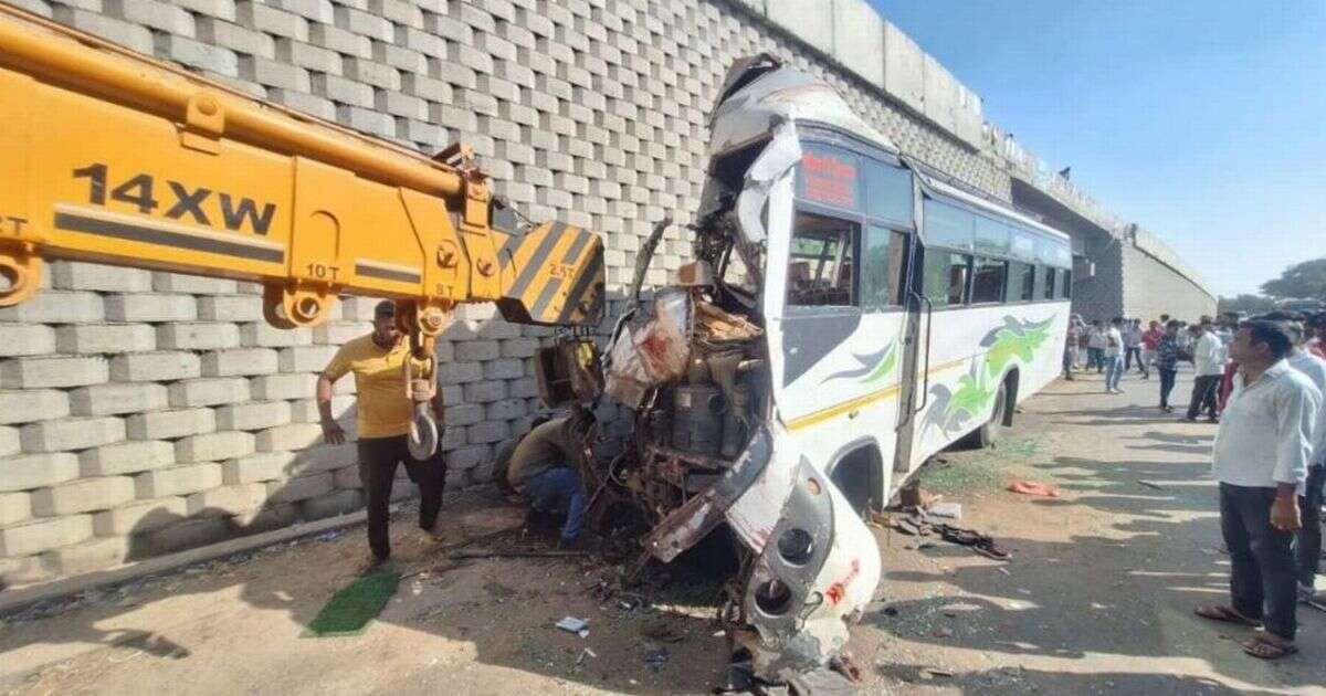 Horror India bus crash kills 12 passengers and the driver as vehicle is sliced in half