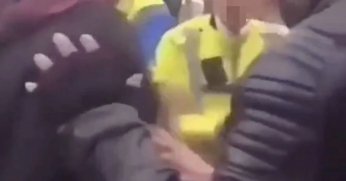 Man filmed punching policewoman and tackling her to ground after heated row