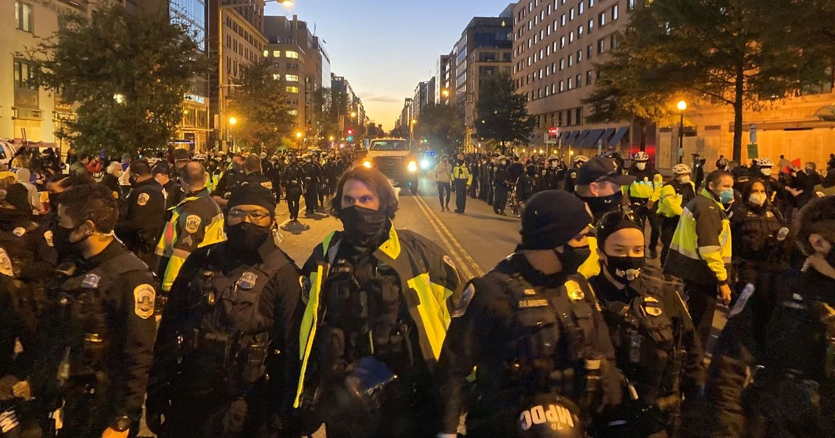 US Election: Police line streets as thousands of protesters descend on White House