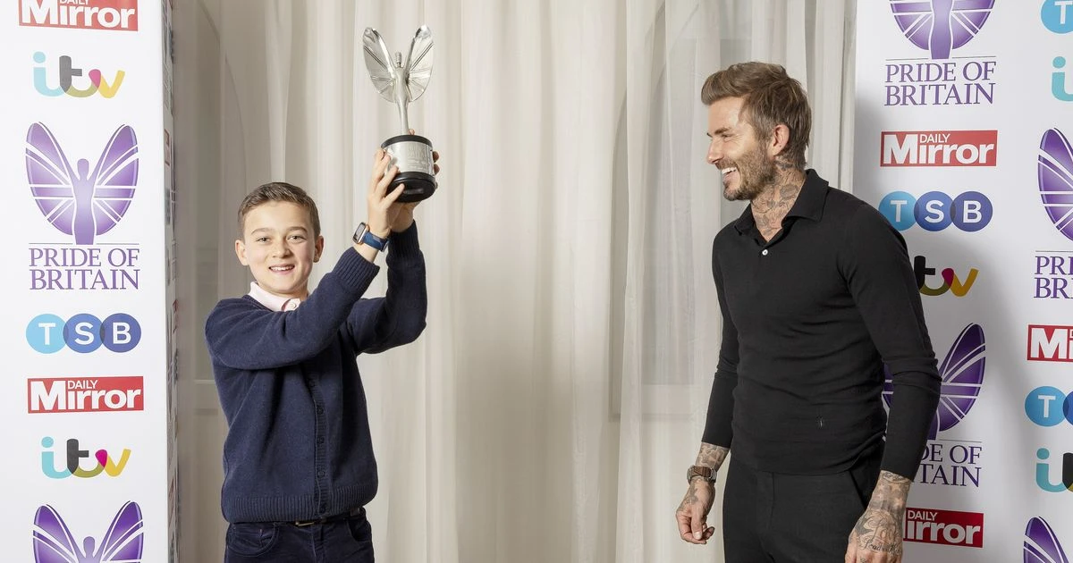 Heroic boy, 10, who saved mum from mountain fall leaves David Beckham 'in awe'