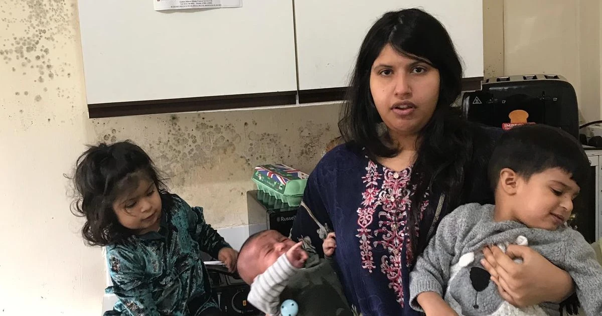 Mum, baby and twins living in 'unfit' council flat which smells like 'dead rat'