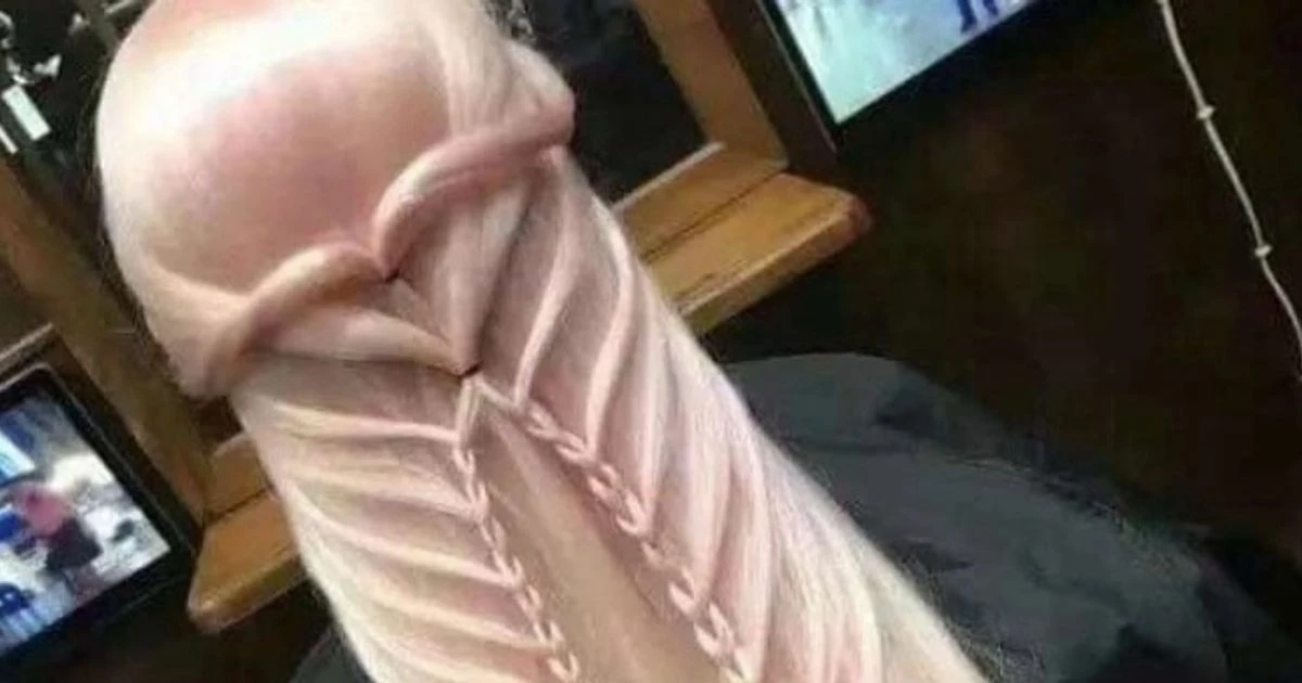 Woman's attempt at braided hairstyle has awkward end result that looks very X-rated