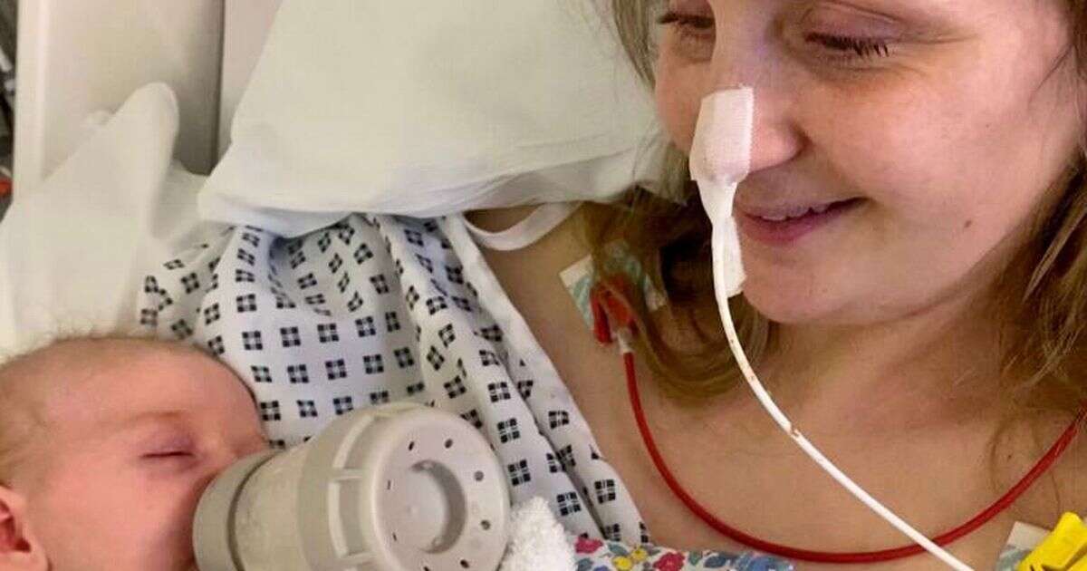 Mum, 37, left in coma and unable to hold newborn baby three weeks after giving birth