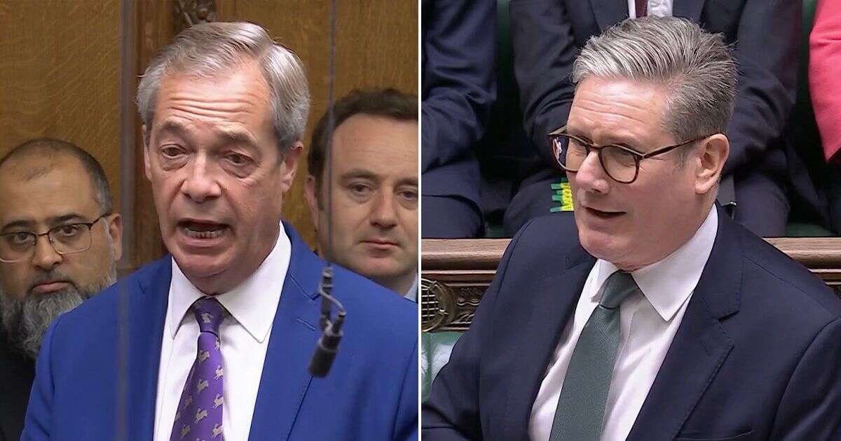 Nigel Farage brutally mocked for 'rare appearance' at PMQs after Donald Trump trips