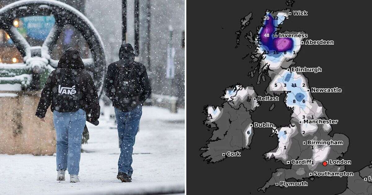 Snow map shows exactly when Britain faces up to 18 inches as whole of UK hit