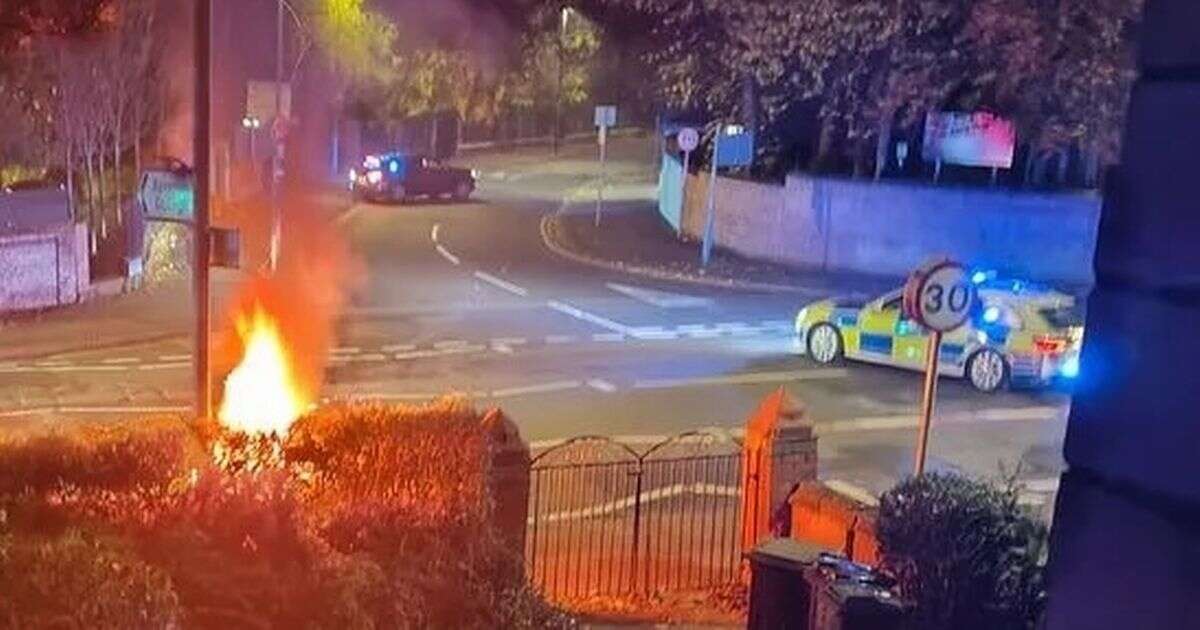 Horrified students wake up to find burning car at bottom of garden following 'loud bang'