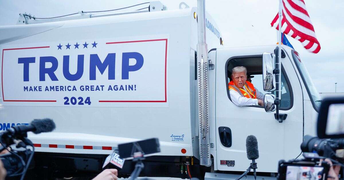 Trump dresses as garbage worker, Biden bites babies - pics shows bonkers US election