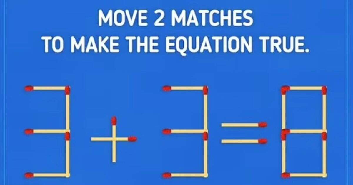 If you can solve this matchstick maths problem in less than 10 seconds you're in top 2 percent of people