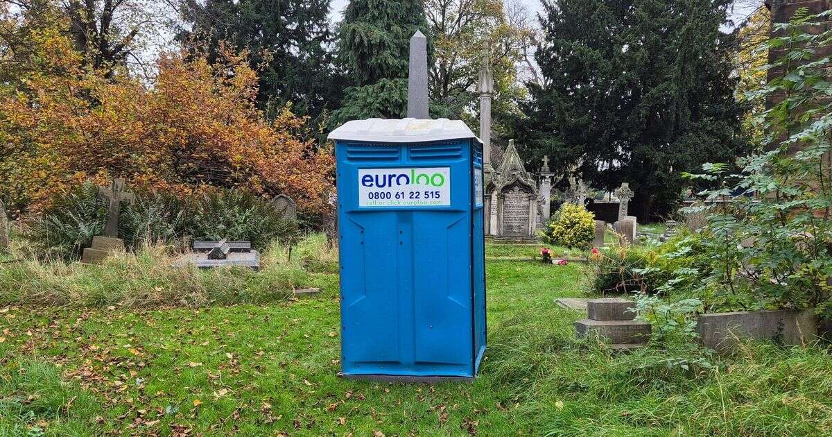 Widower says wife's grave was 'violated' as church fits portable toilet in graveyard