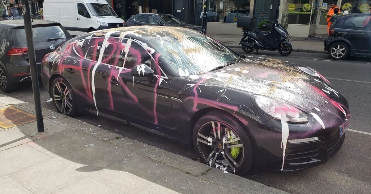 Porsche car worth £100k has 'April Fool' scrawled across it by brazen vandals