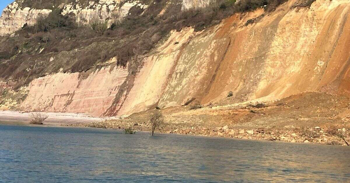 Jurassic coast at Axe River in cliff fall as Devon coastguards issue warning