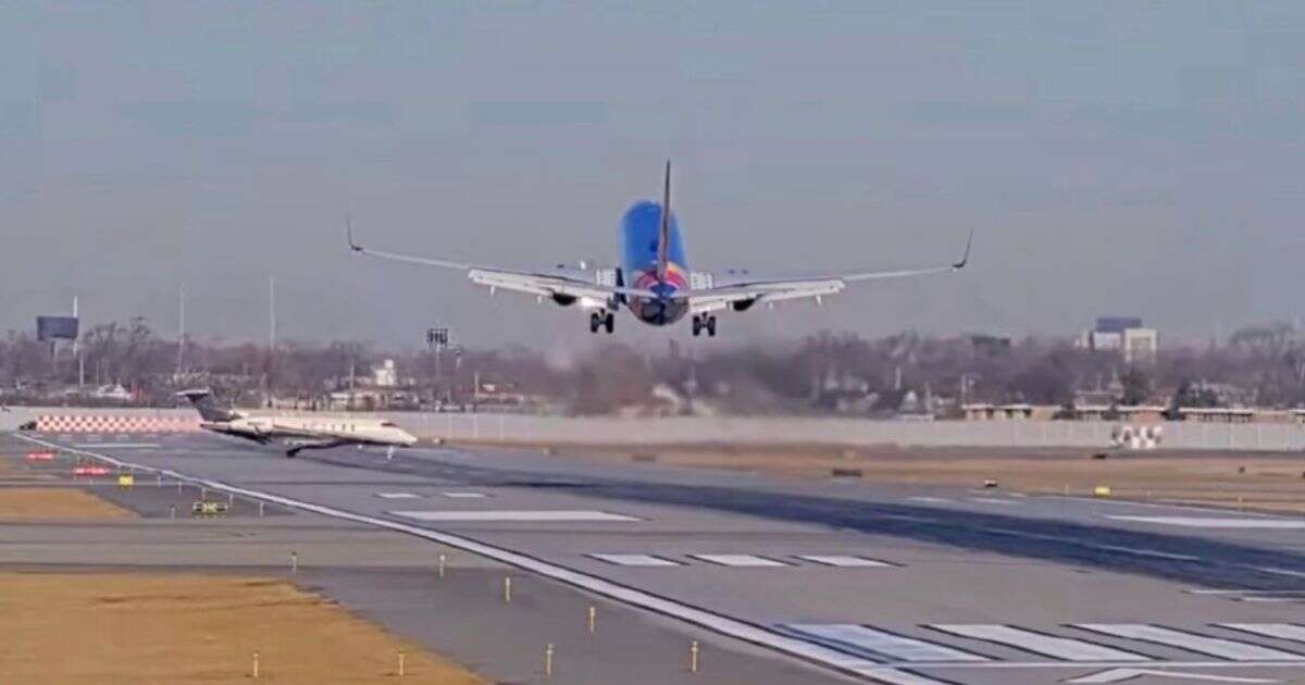 Horror moment Southwest plane almost collides with jet in 'near miss' as it landed at airport