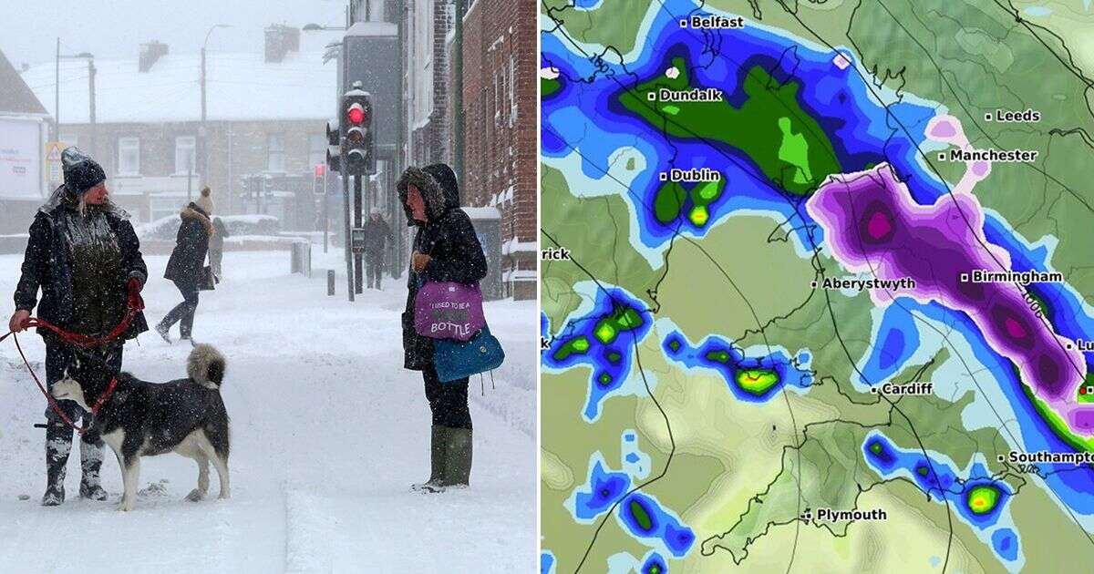 UK snow forecast as maps show when '3cm per hour' storm will hit several major cities