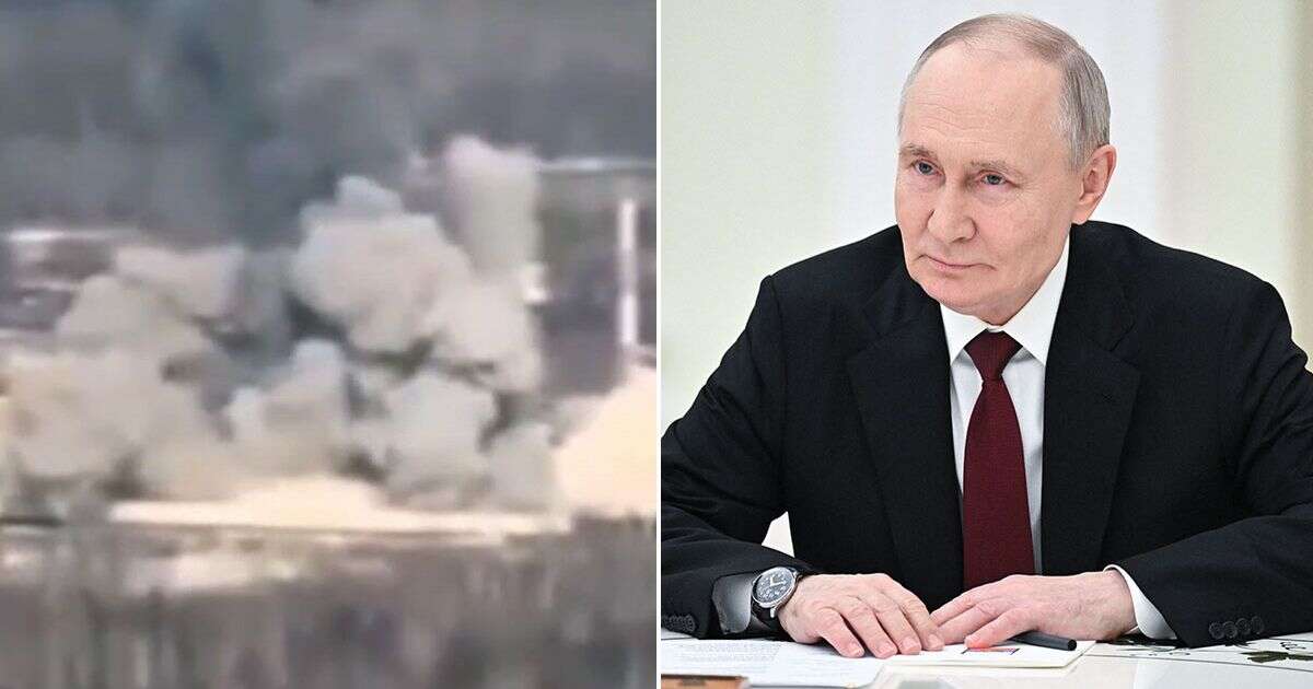 Moment Putin FSB spy HQ hit by Ukrainian aerial bombs with mass casualties