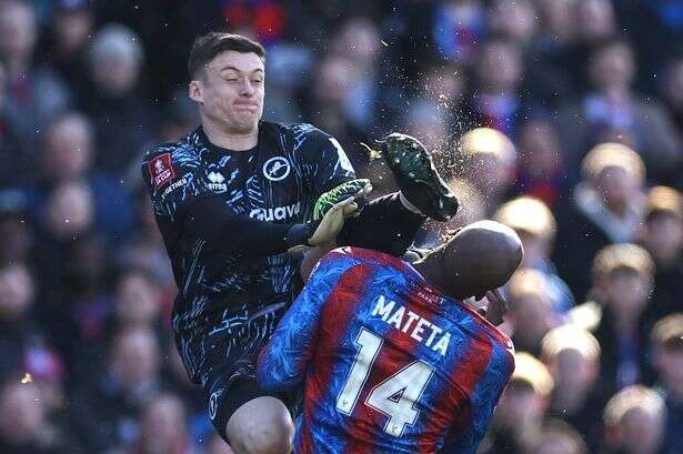 Millwall goalkeeper Liam Roberts who kicked Jean-Philippe Mateta in head gets FA warning