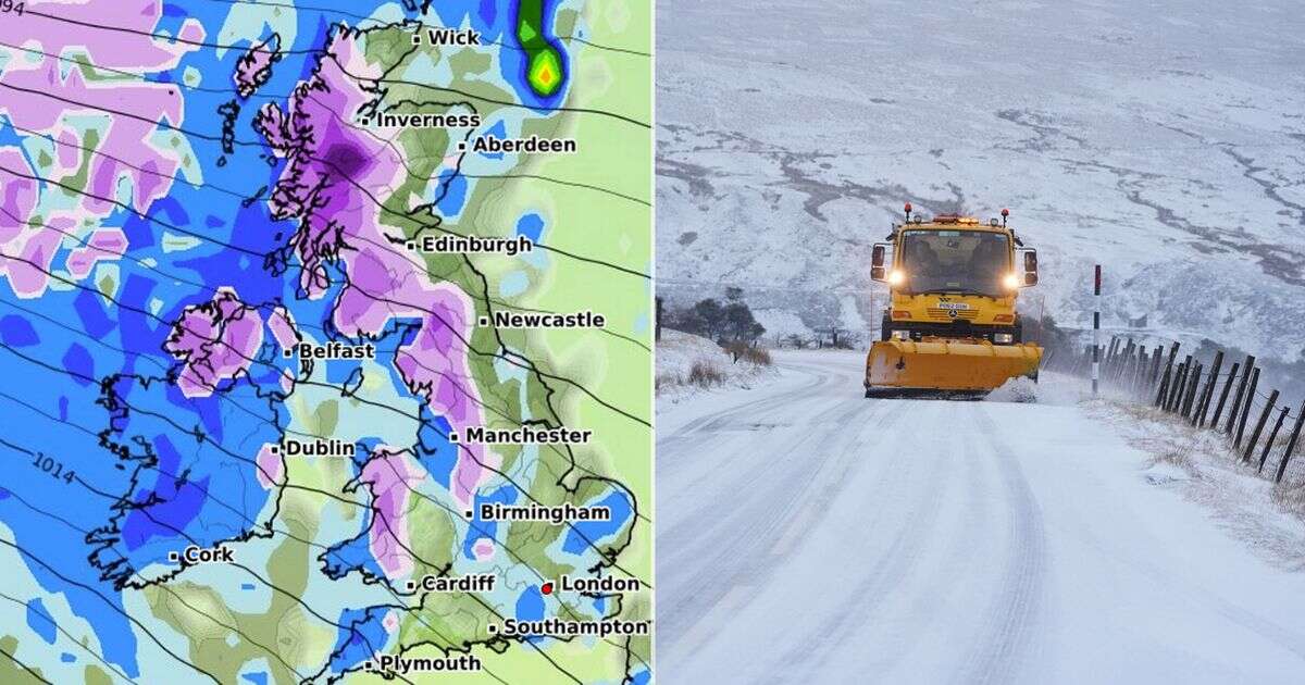 Snow maps show UK set to be battered by 500-mile blizzard as exact dates emerge