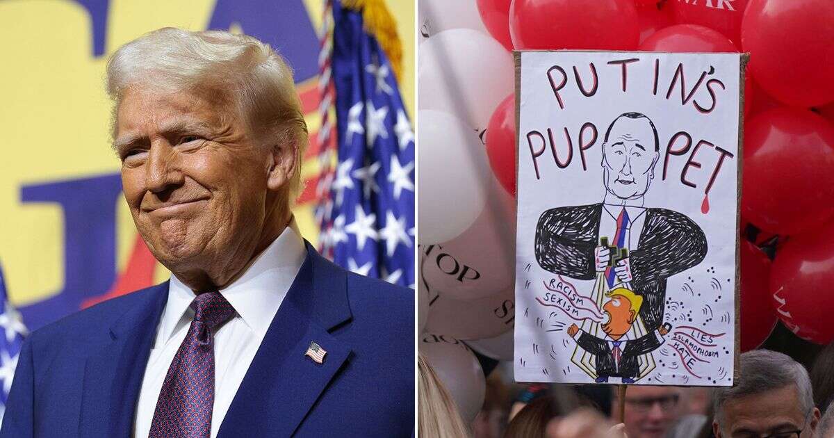 Donald Trump trolled in 'Putin's puppet' banner as thousands support Ukraine in London march