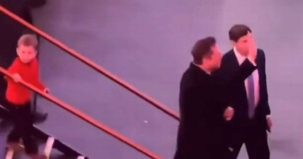 Elon Musk walks off leaving son to wander off stage alone in viral clip