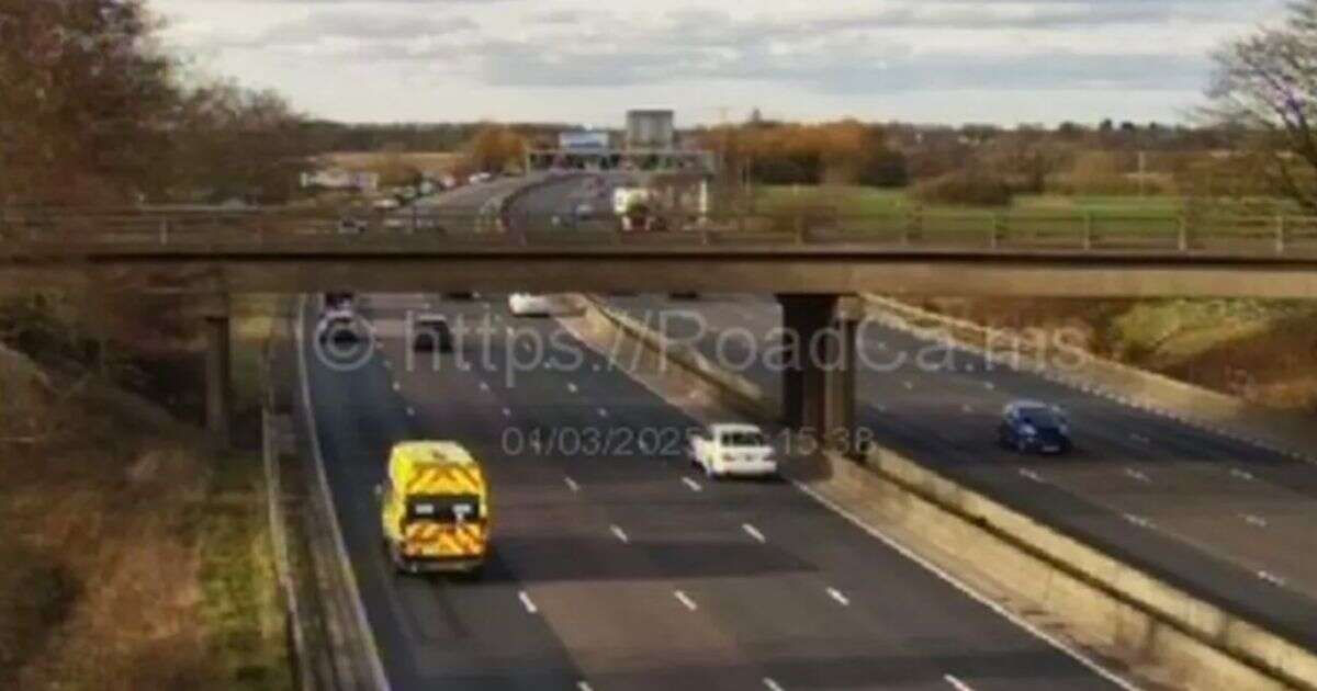 M6 closed as police race to scene after car flips over onto roof