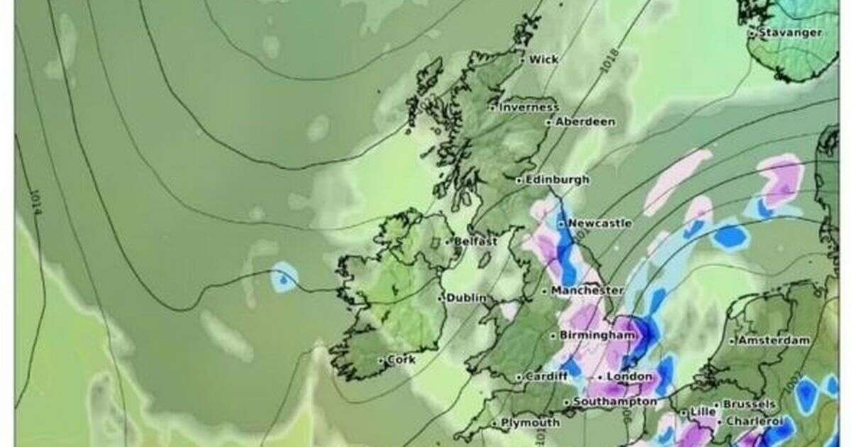 Exact date huge band of snow heads to UK with just two areas escaping freezing flurries